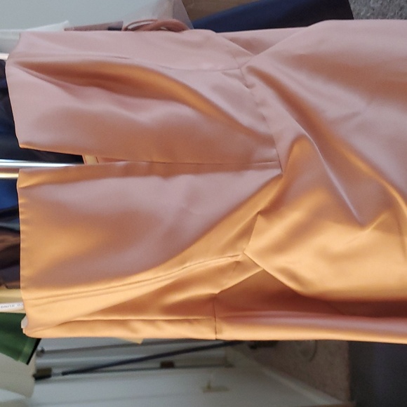 SALE Alfred Sung Size 10 Strapless Satin A-Line Gown Dress Cocktail Pocket Pink - Picture 4 of 13
